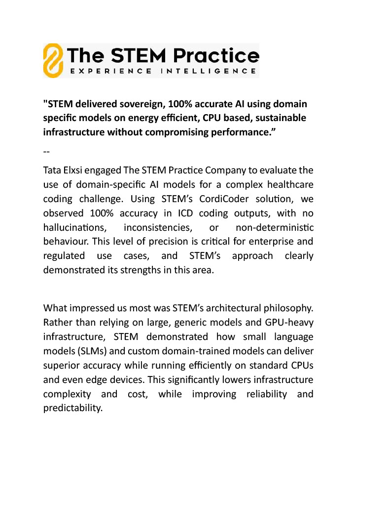 Tata Elxsi testimonial letter - Page 1